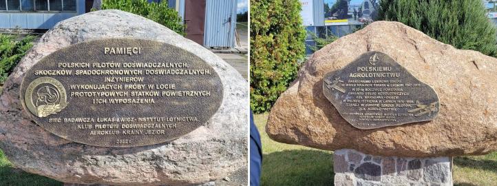 Tablice dedykowane Agrolotnictwu i Pilotom Doświadczalnym (fot. lotniskoketrzyn.pl)