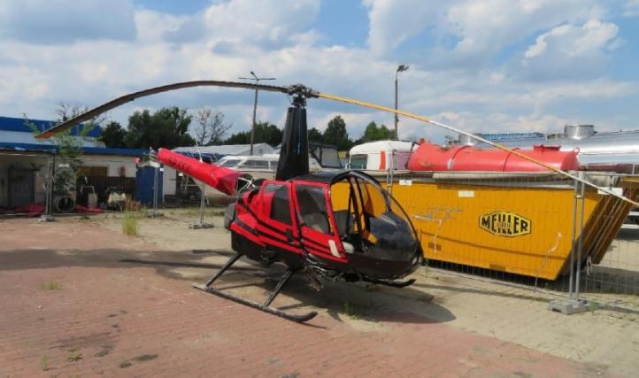 Wypadek śmigłowca Robinson R44 (znaki rejestracyjne SP-CCC), fot. raport PKBWL
