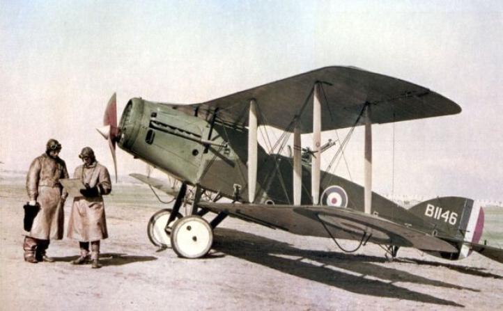 Bristol F.2B Fighter z 1 Dywizjonu Australian Flying Corps w Palestynie (1918) (fot. Frank Hurley, Domena publiczna, Wikimedia Commons)