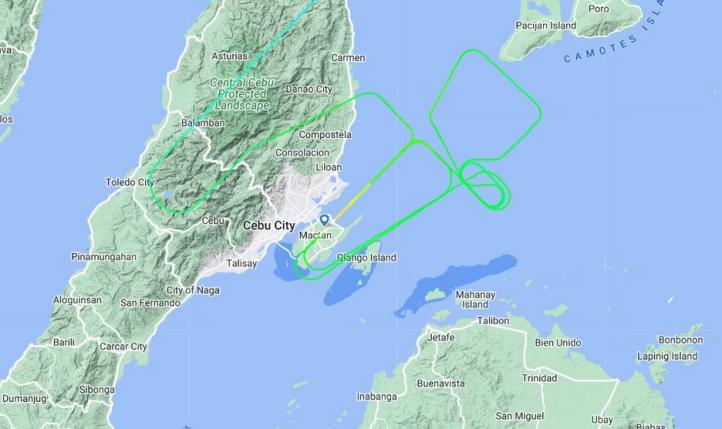 Wizualizacja podejść A333 Korean Air na lotnisku w Cebu