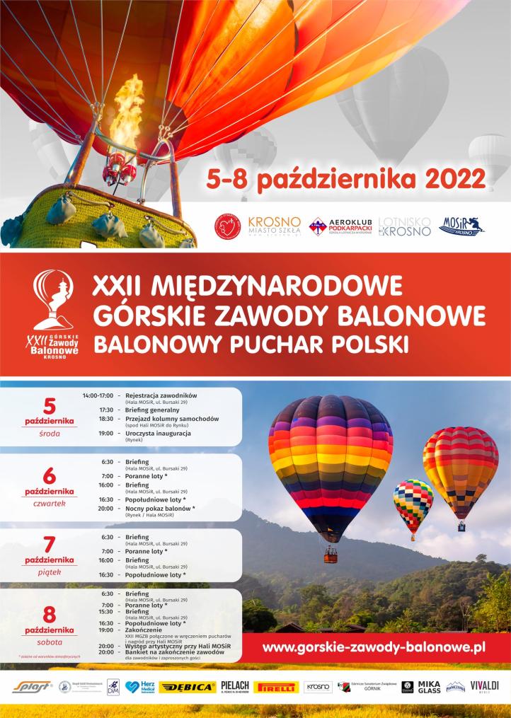XXII Międzynarodowe Górskie Zawody Balonowe w Krośnie - plakat (fot. Górskie Zawody Balonowe)