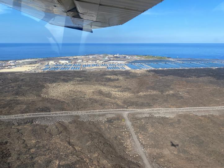 Samolotem GA na Hawajach - po starcie z Kona, widok na ocean