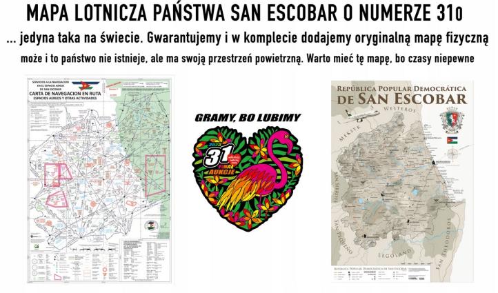 Mapa lotnicza państwa San Escobra - aukcja allegro WOŚP