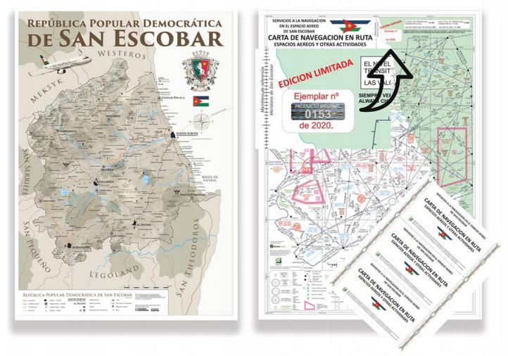 Mapa lotnicza państwa San Escobra - aukcja allegro WOŚP