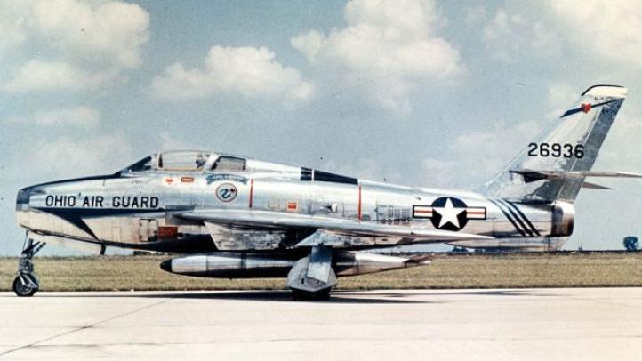 Republic F-84F Thunderstreak (fot. U.S. Air Force, Domena publiczna, Wikimedia Commons)