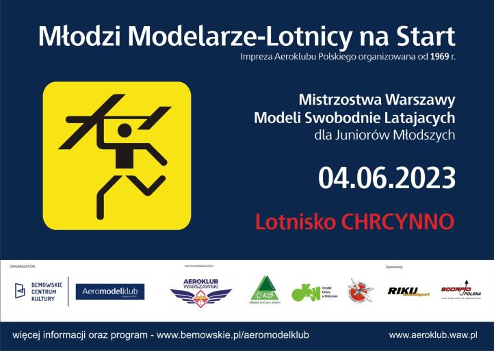 Młodzi Modelarze-Lotnicy na Start w Chrcynnie 2023 - plakat (fot. bemowskie.pl)