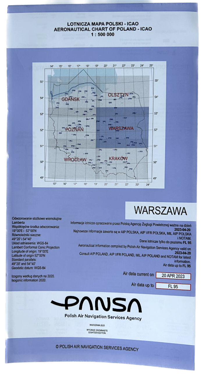 Mapa Polski ICAO - edycja 2023