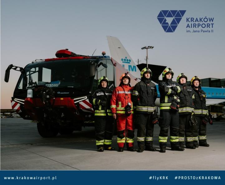 Strażacy w Porcie Lotniczym Kraków (fot. Krakow Airport)