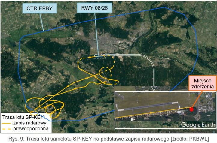 Wypadek samolotu SP-KEY, fot. PKBWL