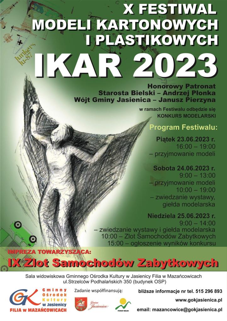 X Festiwal Modeli Kartonowych i Plastikowych "Ikar 2023" (fot. Gminny Ośrodek Kultury w Jasienicy)