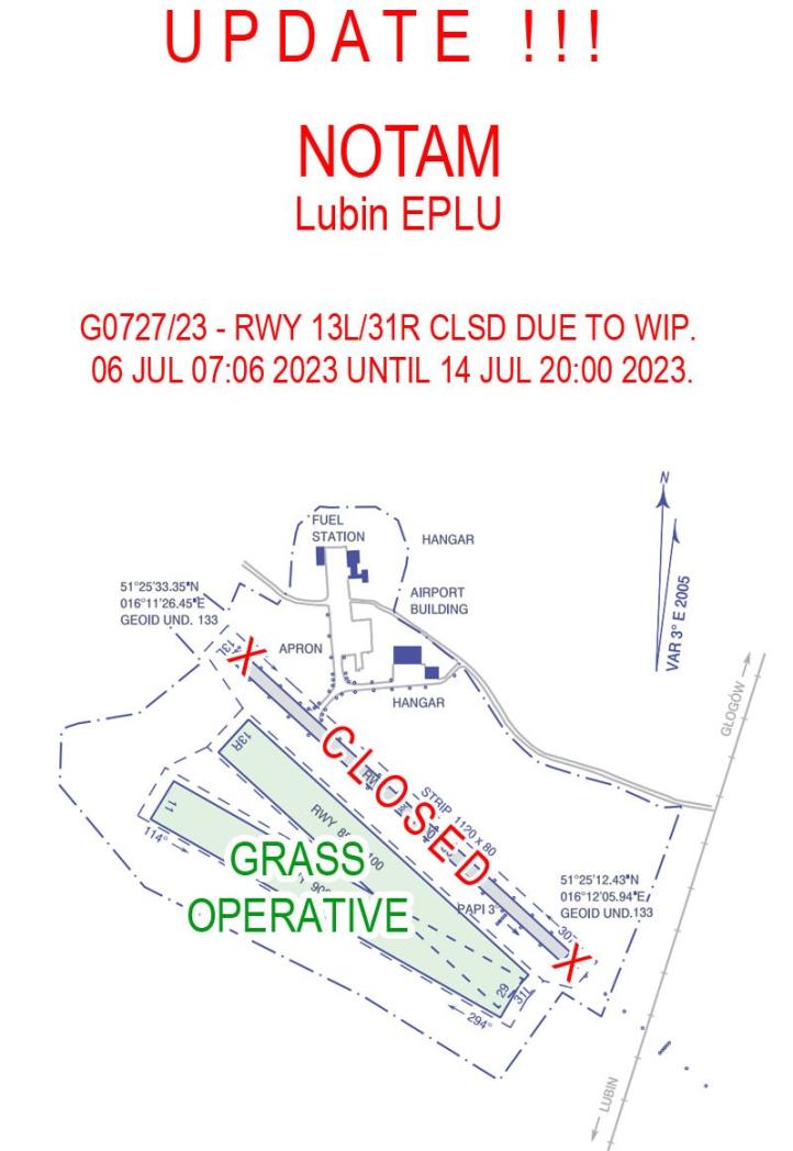 NOTAM G072723 dla EPLU