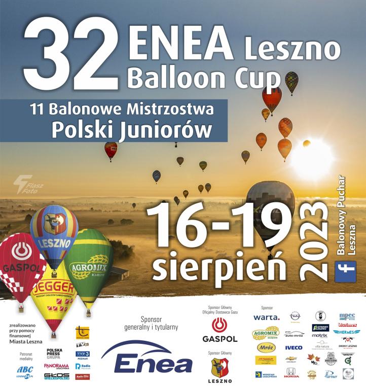 32. ENEA Leszno Balloon Cup oraz 11. Balonowe Mistrzostwa Polski Juniorów - plakat (fot. Balonowy Puchar Leszna)