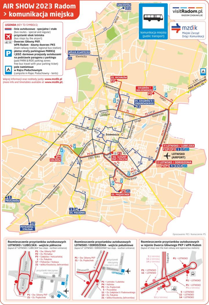 Air Show Radom 2023 - komunikacja miejska