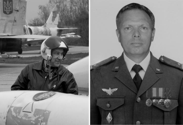 Od lewej - major Wiaczesław Minka, major Serhij Prokazin (fot. Siły Powietrzne Ukrainy, Facebook)