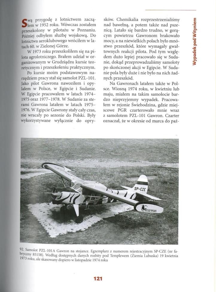 PZL-101 Gawron we wspomnieniach agrolotników - strona z książki3