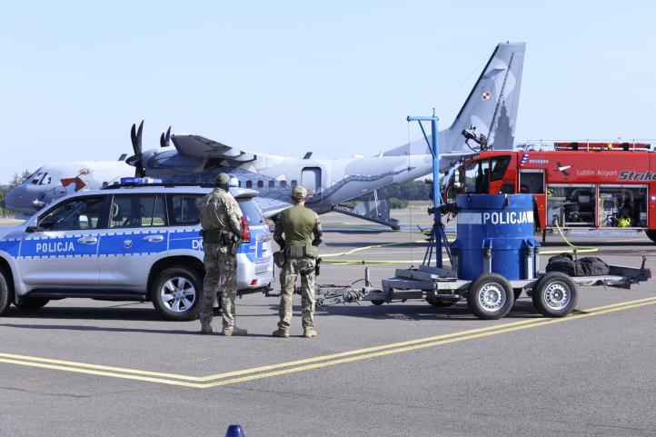 Samolot 2023 - ćwiczenia z udziałem służb ratowniczych (fot. KWP Lublin)3
