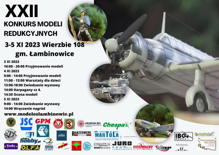 XXII Konkurs Modeli Redukcyjnych Łambinowice 2023 - plakat (fot. modelezlambinowic.pl)