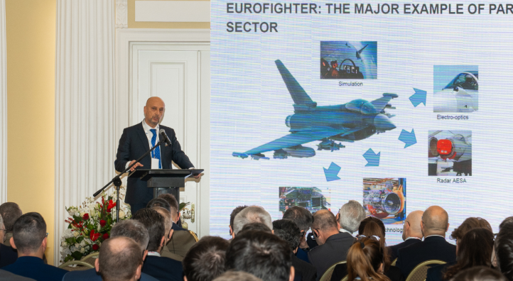 Italian-Polish Aerospace Forum - przemawia Marco Lupo, Prezes Leonardo Poland (fot. Agencja Infinity)
