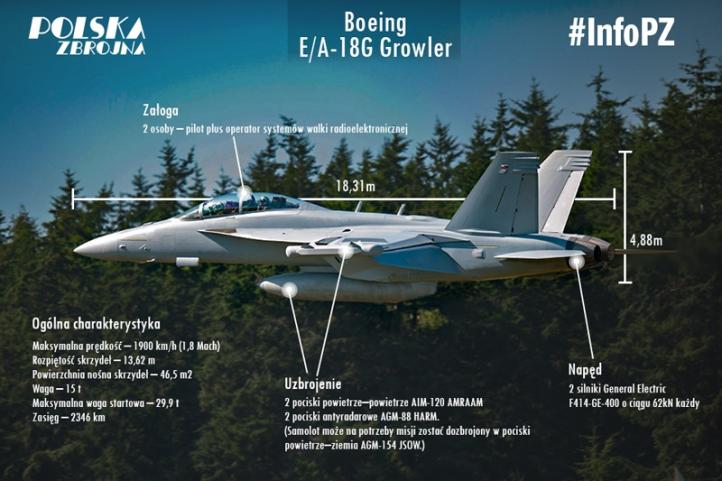 E/A-18G Growler - infografika (fot. Polska Zbrojna)