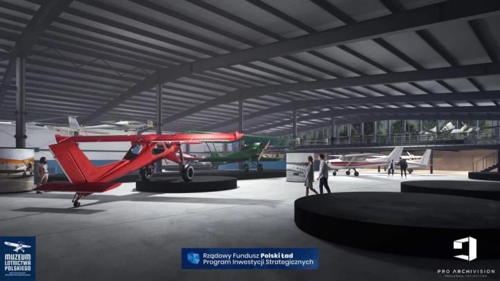 Hangar MLP - wizualizacja wewnątrz (fot. Muzeum Lotnictwa Polskiego)