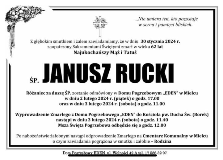 Janusz Rucki - nekrolog