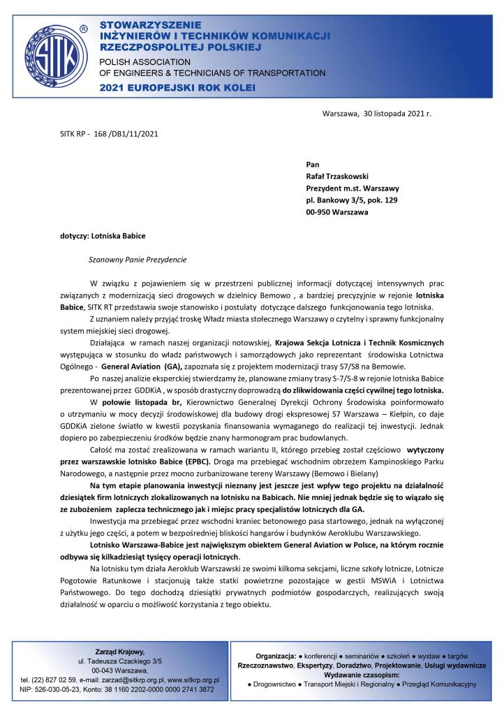 List otwarty do Rafała Trzaskowskiego, Prezydenta m.st. Warszawy