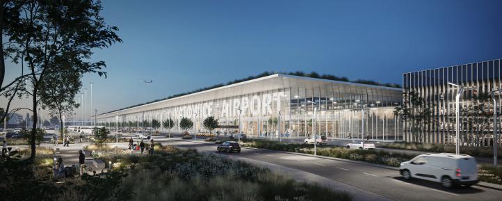 Główny terminal pasażerski Portu Lotniczego Katowice - wizualizacja (fot. Katowice Airport)2