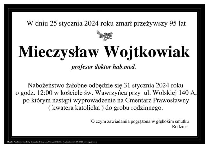 Mieczysław Wojtkowiak - nekrolog