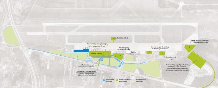 Najważniejsze inwestycje 2024-2028 - mapa ogólna (fot. Katowice Airport)