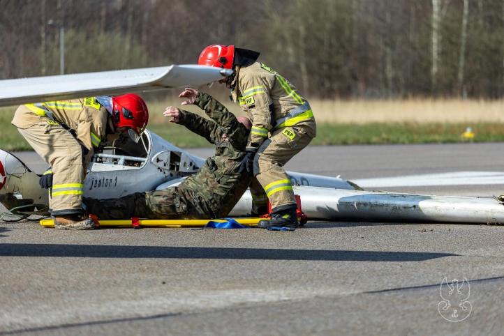Awaria samolotu - sprawdzono procedury w sytuacji kryzysowej podczas ćwiczeń Masłów 24 (fot. Wojska Obrony Terytorialnej)