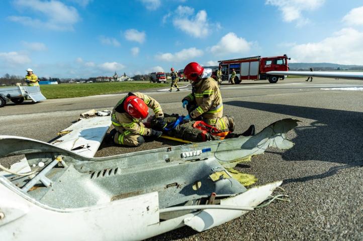 Awaria samolotu - sprawdzono procedury w sytuacji kryzysowej podczas ćwiczeń Masłów 24 (fot. Wojska Obrony Terytorialnej)2