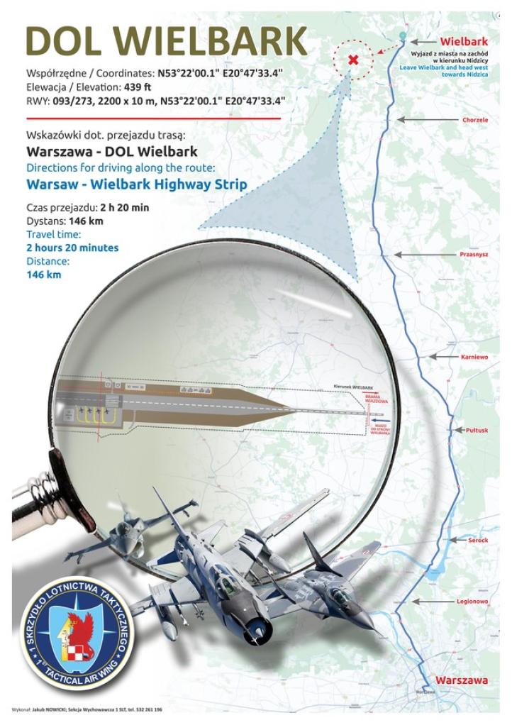 DOL Wielbark 2024 - mapa (fot. 21 Baza Lotnictwa Taktycznego)