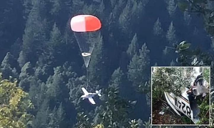 Użycie BRS w Cirrusie SR22 w Kalifornii, fot. twitter