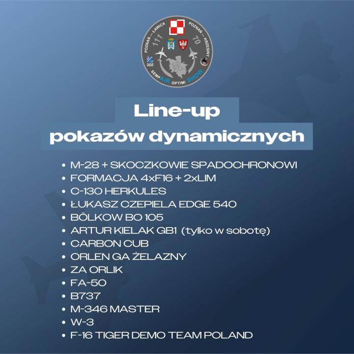 Line-up pokazów dynamicznych SempAIR Optimi Show (fot. sepair.pl)