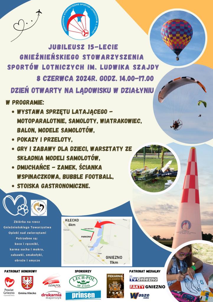 15-lecie Gnieźnieńskiego Stowarzyszenia Sportów Lotniczych im. Ludwika Szajdy (fot. Gnieźnieńskie Stowarzyszenie Sportów Lotniczych im. Ludwika Szajdy) 15-lecie Gnieźnieńskiego Stowarzyszenia Sportów Lotniczych im. Ludwika Szajdy (fot. Gnieźnieńskie Stowarzyszenie Sportów Lotniczych im. Ludwika Szajdy)