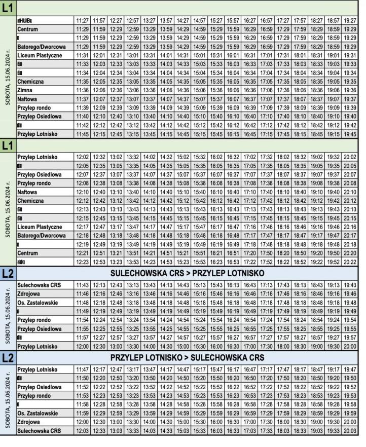 II Światowy Zlot Śmigłowców - rozkład komunikacji miejskiej (fot. Business Helicopter Club)