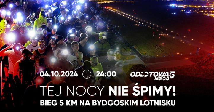 Odlotowa 5 Nocą 2024 - bieg na bydgoskim lotnisku (fot. Odlotowa 5, Facebook)