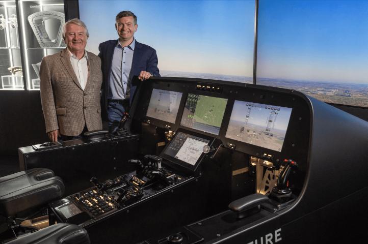 Kokpit Overture prezentowany podczas podczas Międzynarodowych Pokazów Lotniczych w Farnborough (fot. Boom Supersonic)