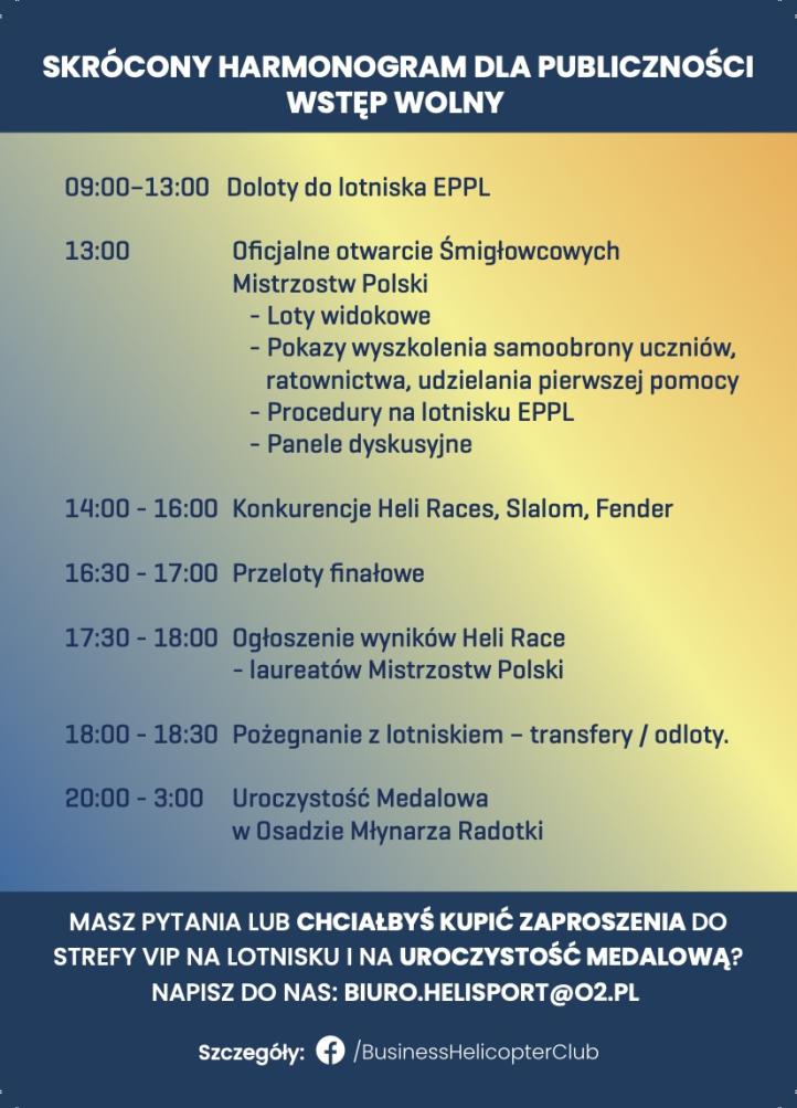 Otwarte Śmigłowcowe Mistrzostwa Polski w Płocku - program (fot. Aeroklub Ziemi Mazowieckiej)