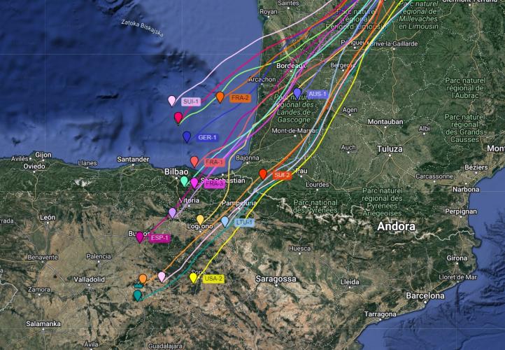 67. Puchar Gordona Bennetta - trasa przelotu - 16 września - 11.06 (fot. live.gordonbennett.aero)