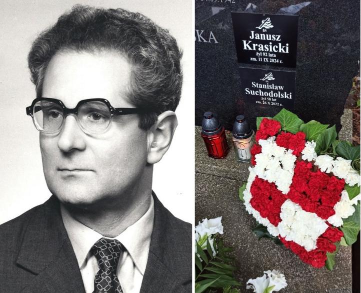 Janusz Krasicki - zdjęcie z około 1990 r., płyta nagrobna (fot. archiwum rodzinne)