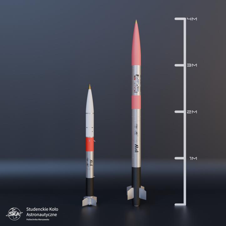Rakiety Twardowsky i Twardowsky 2 (fot. Studenckie Koło Astronautyczne PW) Rakiety Twardowsky i Twardowsky 2 (fot. Studenckie Koło Astronautyczne PW)