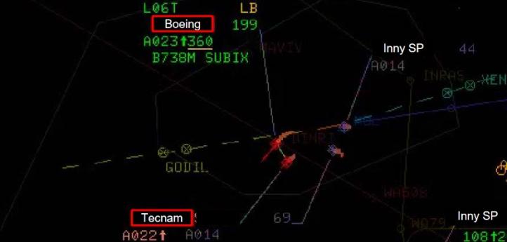 Wycinek ekranu systemu PEGASUS_21 na stanowisku krl APP w czasie zbliżenia, fot. PKBWL