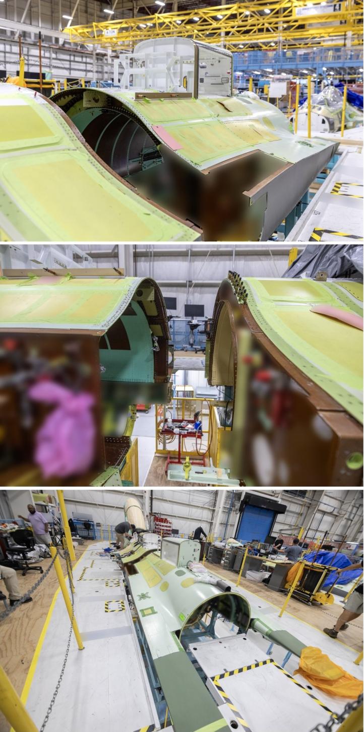 Struktury F-16 Block 70/72 przed łączeniem (fot. Lockheed Martin)