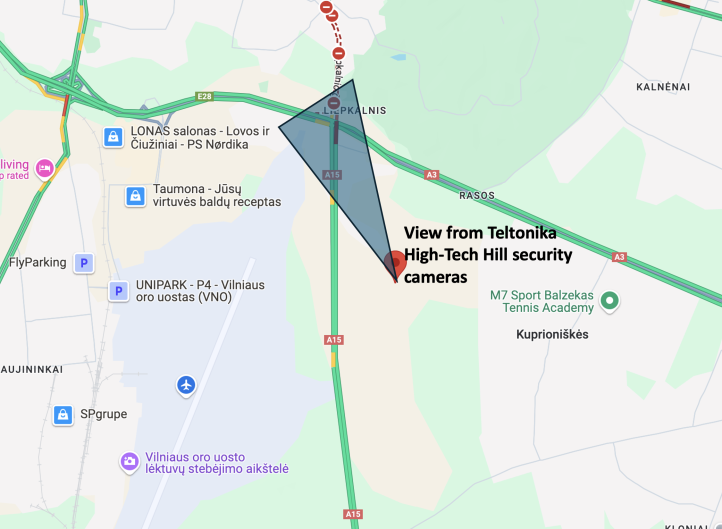 Wizualizacja obszaru objęteggo widokiem z kamery przemysłowej