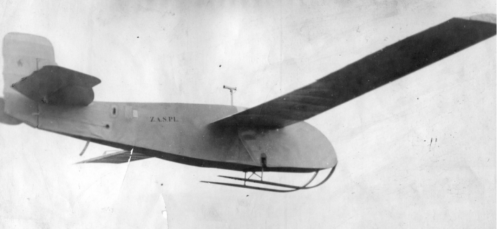 Szybowiec CW-I w locie (fot. autor nieznany, Domena publiczna, Wikimedia Commons)