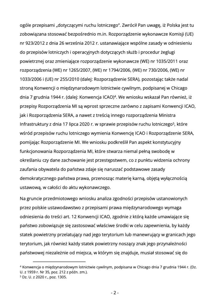 Tomasz Siembida RPO zwraca się do MI z prośbą do stosowania konstytucyjnych standardów