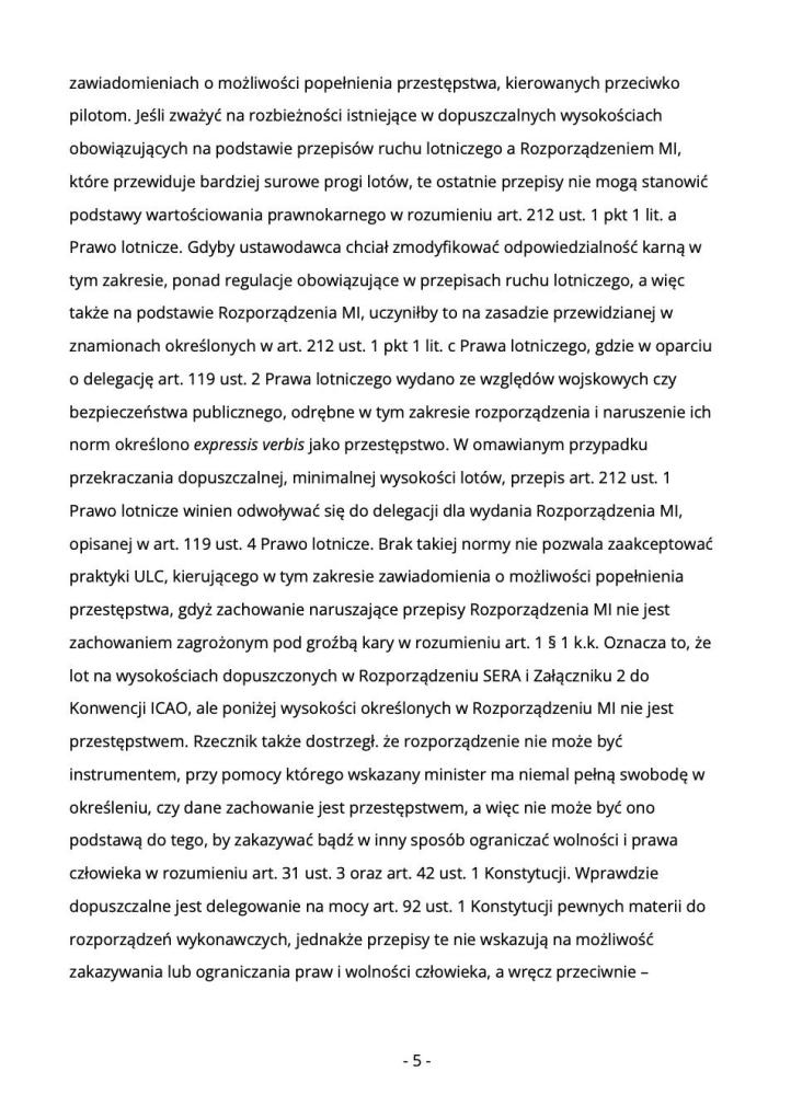 Tomasz Siembida RPO zwraca się do MI z prośbą do stosowania konstytucyjnych standardów