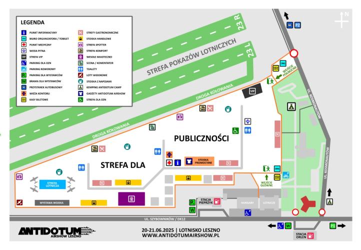 Mapa strefy dla publiczności (fot. Antidotum Airshow Leszno)