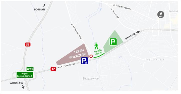 Parking P1 i parking dla osób z niepełnosprawnościami (fot. Antidotum Airshow Leszno)
